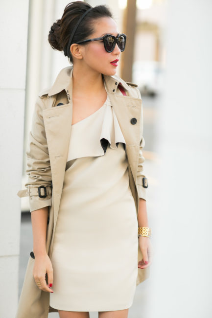 Beige Out :: Bow dress & Trench coat : Wendy's Lookbook