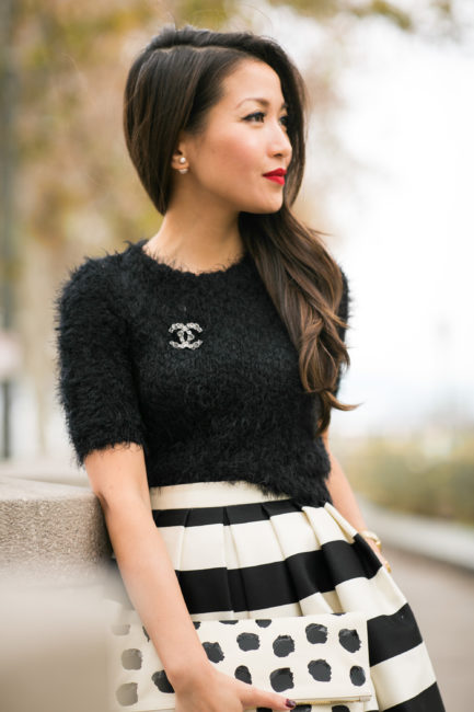 Mix Patterns :: Striped skirt \u0026amp; Polka dots clutch : Wendy\u0026#39;s Lookbook  