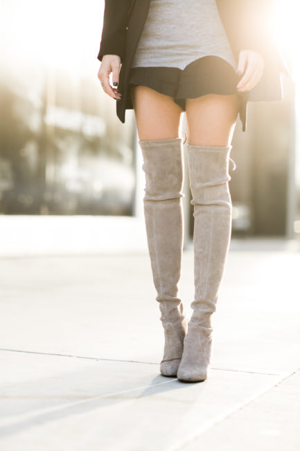 Gray Days :: Cut-out sweater & Gray thigh high boots : Wendy's ...