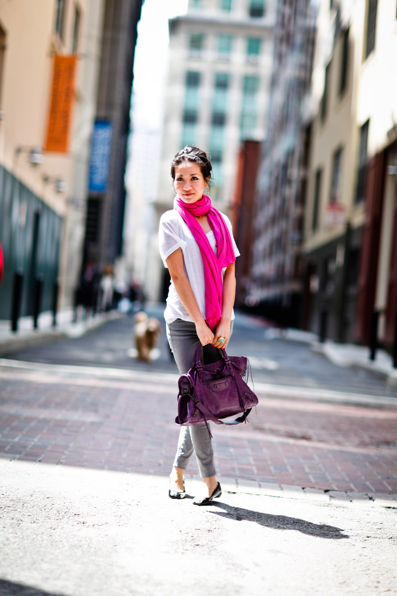 Color Me Spring :: Pink Scarf & Balenciaga - Wendy's Lookbook