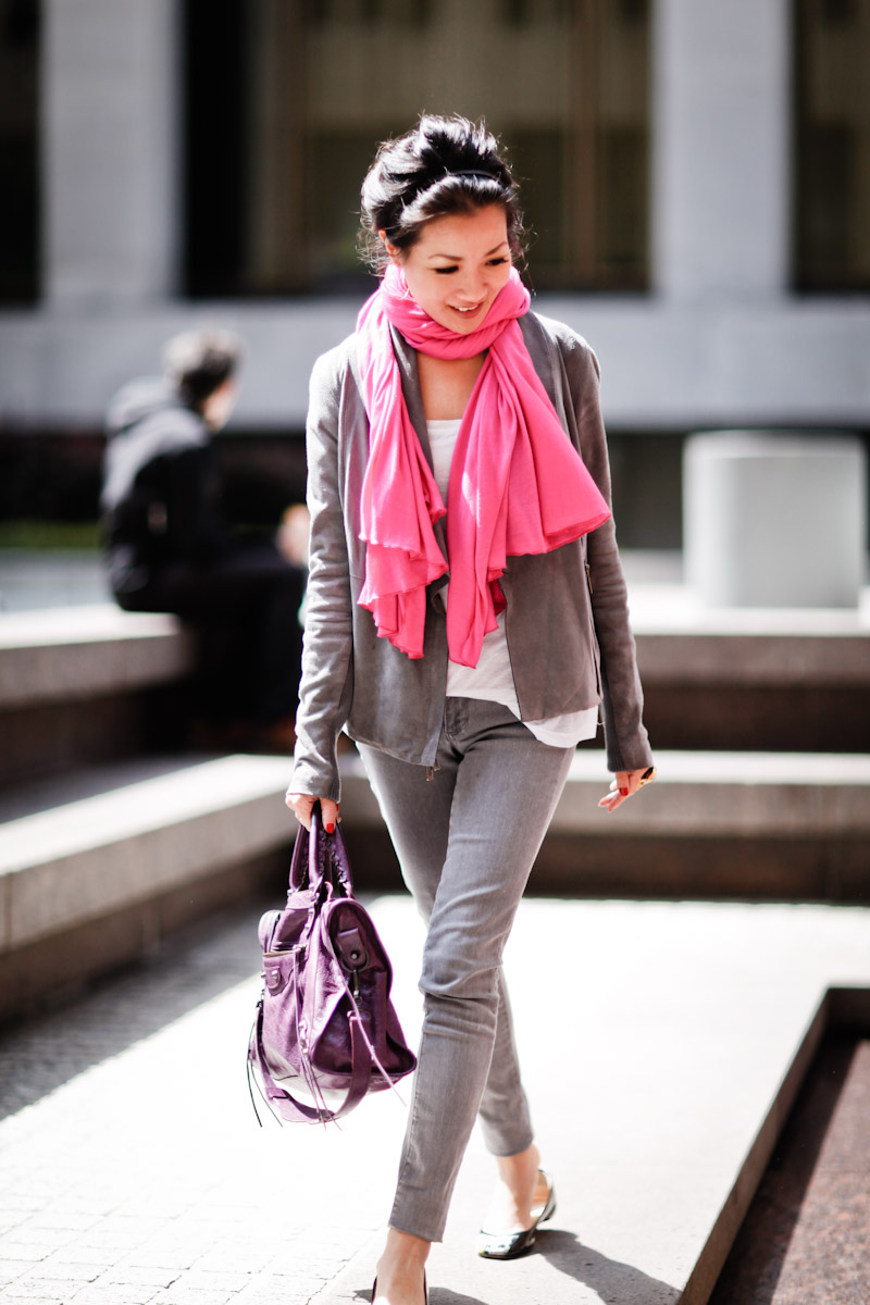 Color Me Spring :: Pink Scarf & Balenciaga - Wendy's Lookbook