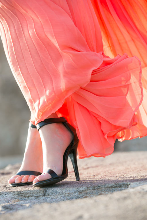 Coral Waves :: Beaded top & Maxi pleated skirt - Wendy's Lookbook