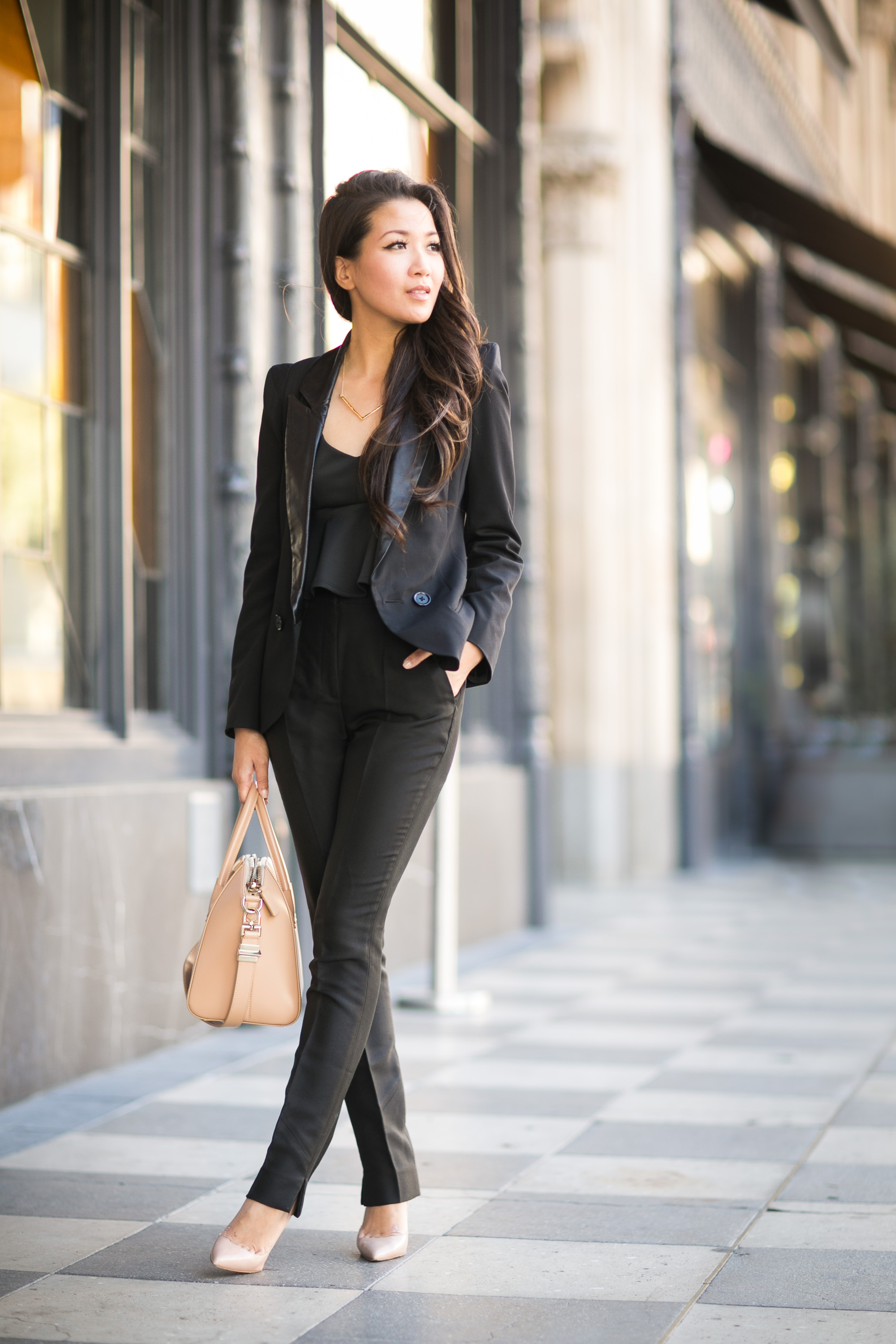 Peplum Suit :: Cropped bralette & Slim trousers - Wendy's Lookbook