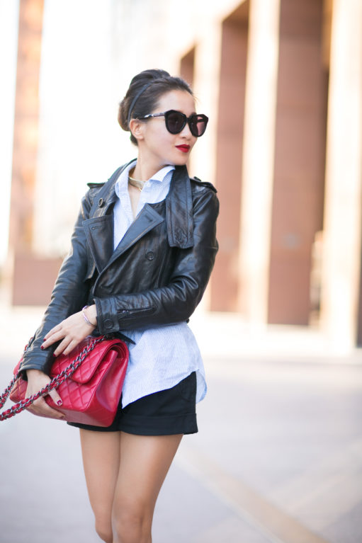 Basic Classics :: Cropped leather jacket & Pinstripe shirt - Wendy's ...