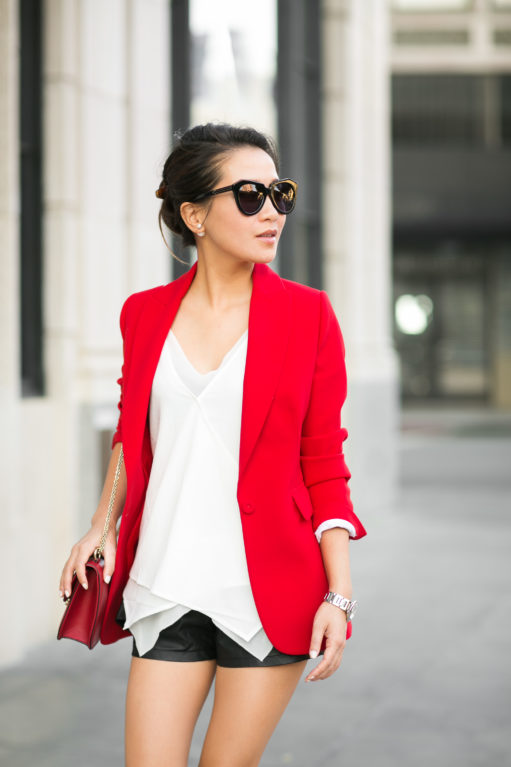 Casual Red :: Crimson blazer & Ivory pumps - Wendy's Lookbook