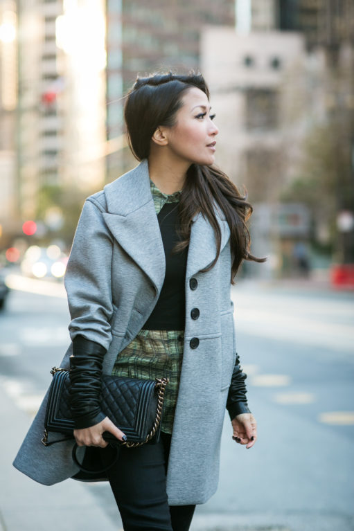 San Francisco :: Knit coat & Leather sleeves - Wendy's Lookbook
