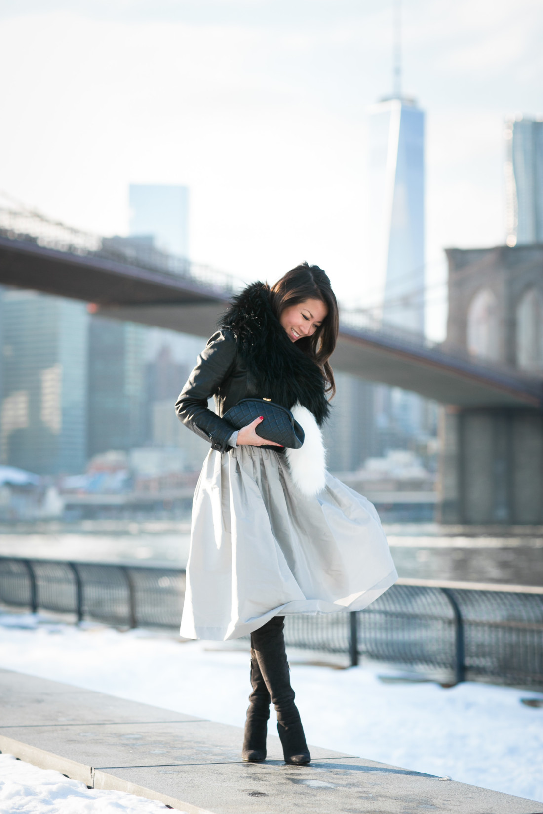 tall boots with skirt