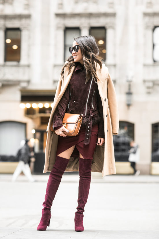 NYC Color Story :: Beige Coat & Complete burgundy - Wendy's Lookbook