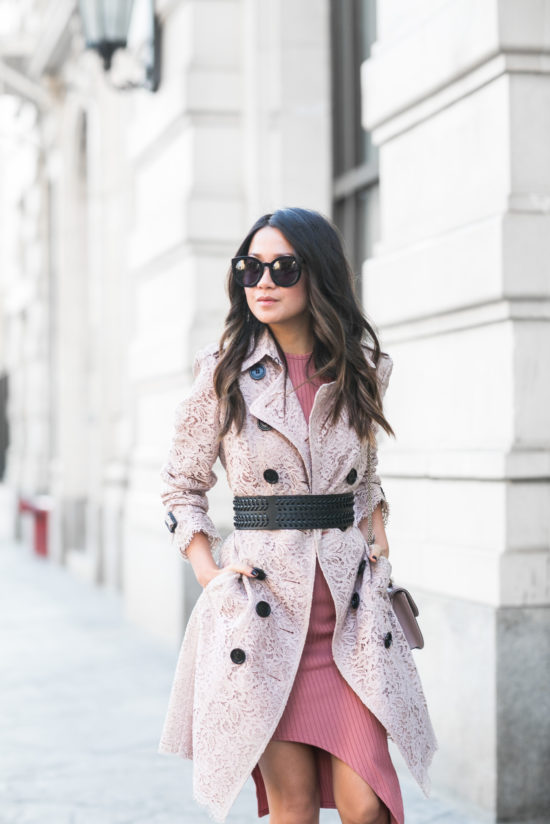 Spring Rose :: Lace trench & Knit dress - Wendy's Lookbook