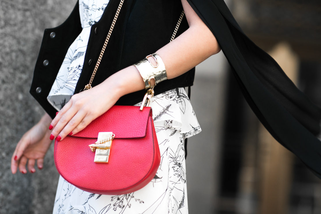 Tough Floral :: Tie neck midi dress & Gladiator sandals - Wendy's Lookbook