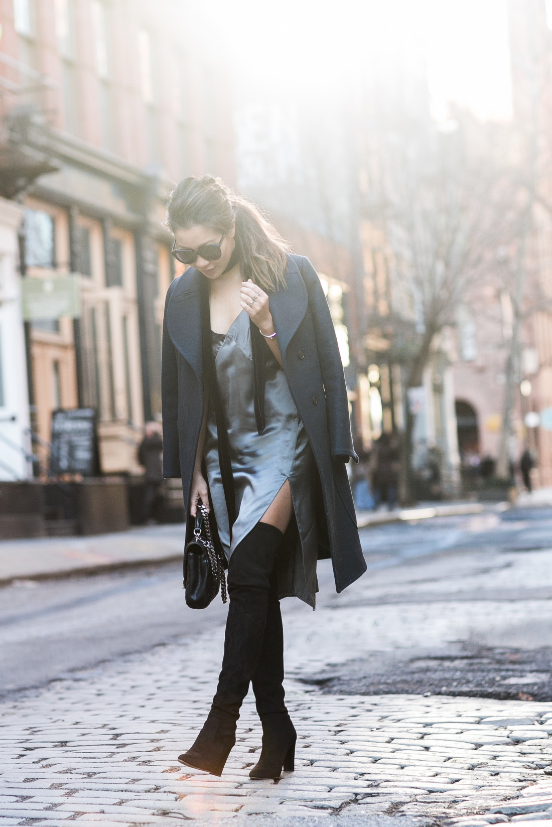 slip dress with boots