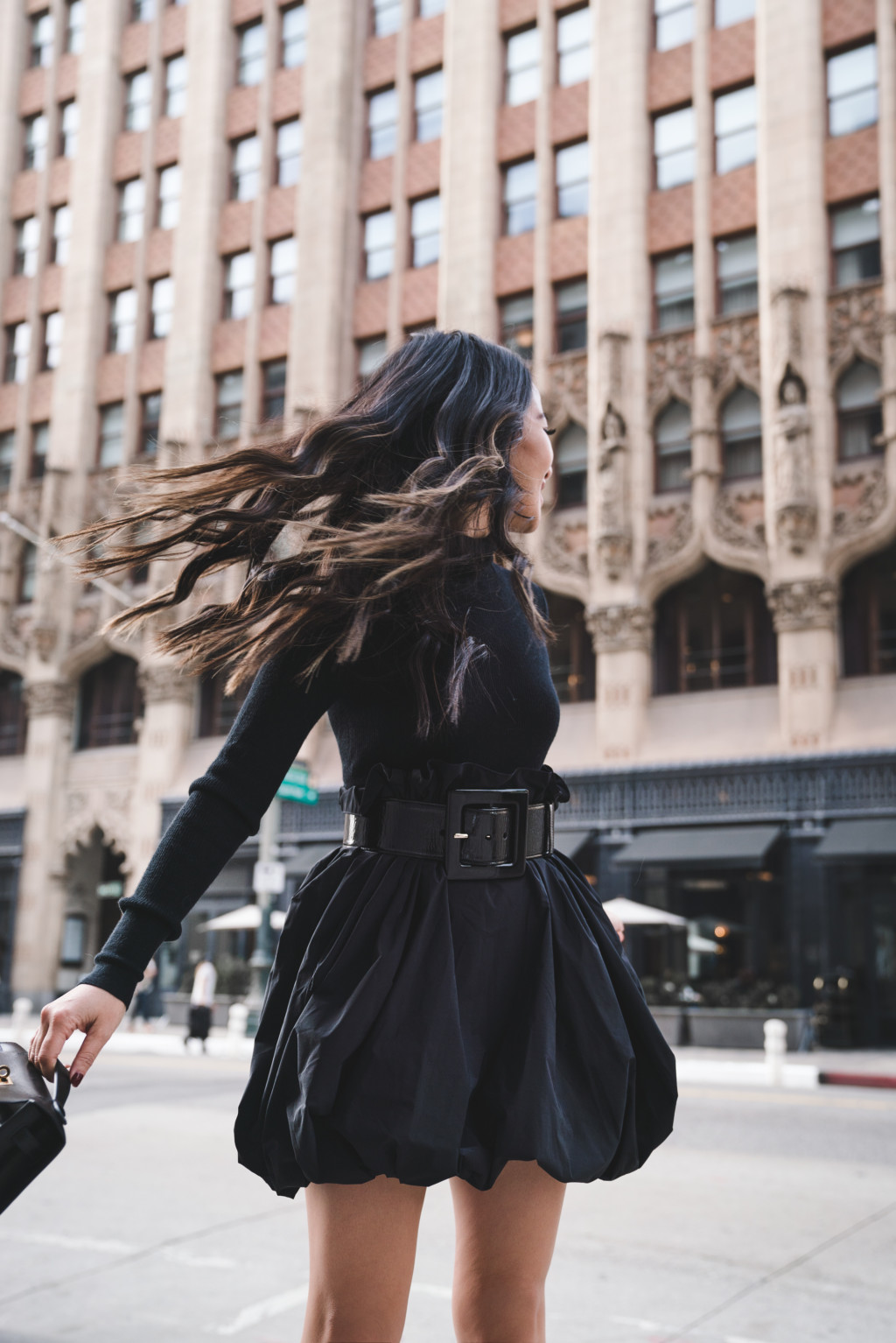 NYC in LA :: Balloon skirt & Hermes Kelly Pochette - Wendy's Lookbook