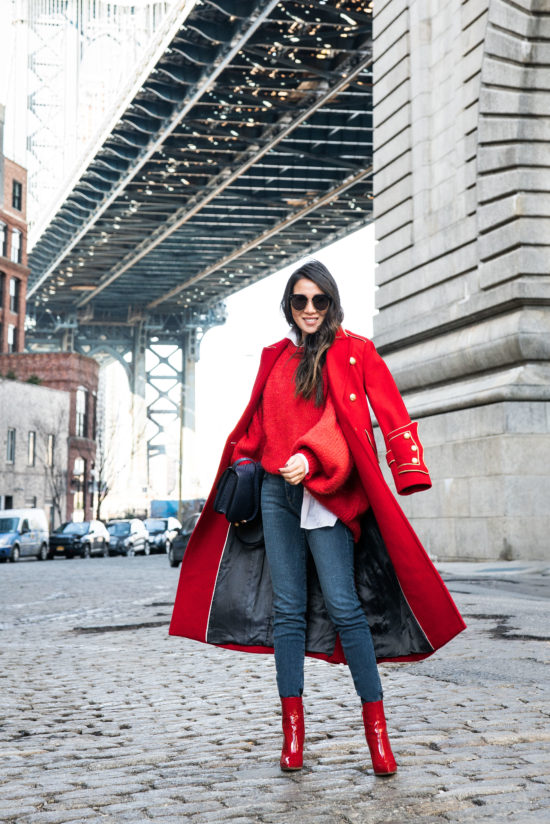 Casual Friday :: Red Coat & Patent Leather Boots - Wendy's Lookbook
