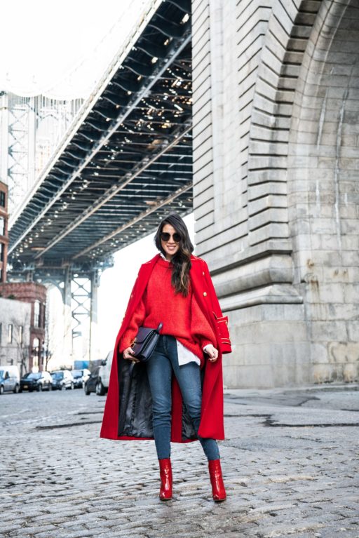 Casual Friday :: Red Coat & Patent Leather Boots - Wendy's Lookbook