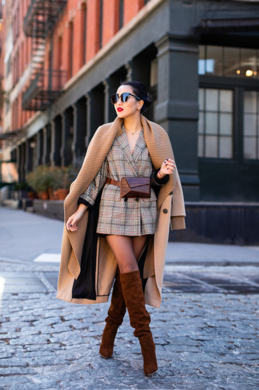 Plaid Layering - Coat Over Blazer for Fall - Wendy's Lookbook